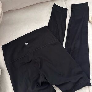 lululemon athletica Black Leggings with mesh bottom half